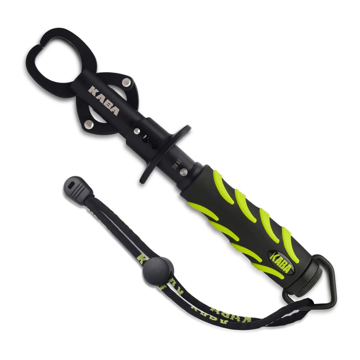 Kaba 40lb Fish Lip Gripper with Scale - stainless steel body with green handle