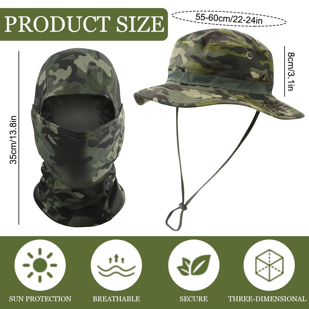 KABAKE camo boonie hat foldable wide brim for sun protection outdoors.