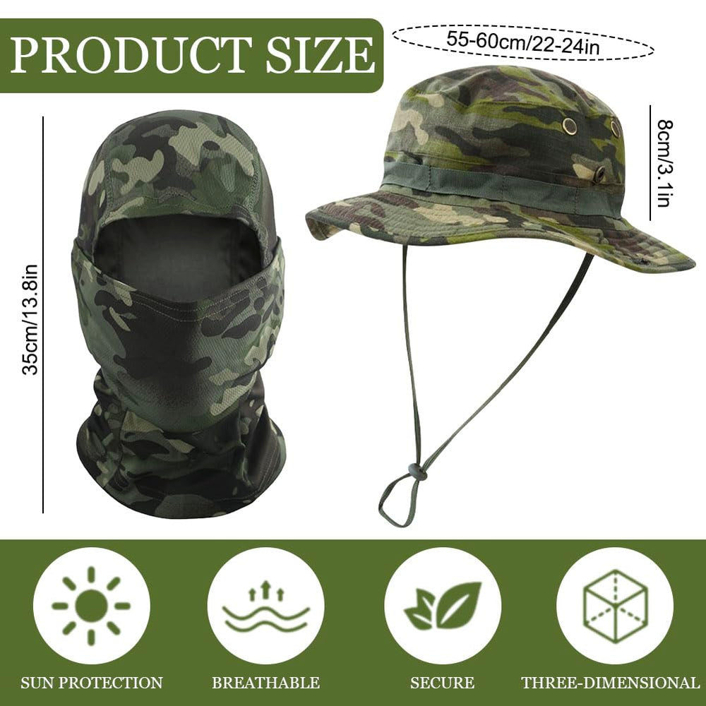 KABAKE camo boonie hat foldable wide brim for sun protection outdoors.