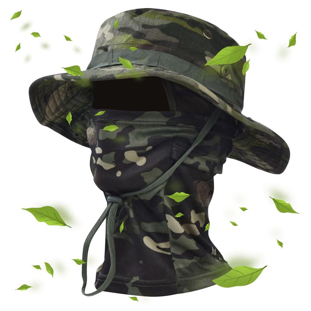 KABAKE cooling balaclava camouflage close-up for breathable all-day wear.
