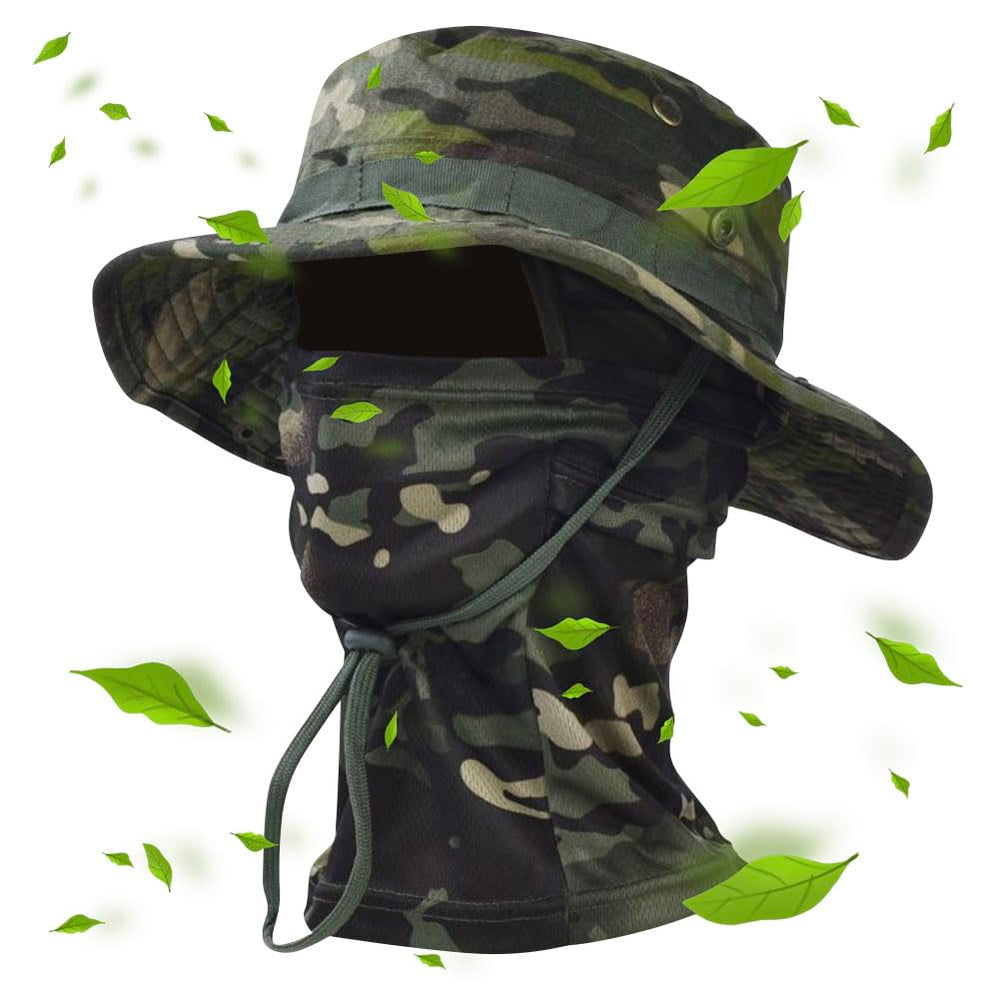 KABAKE cooling balaclava camouflage close-up for breathable all-day wear.