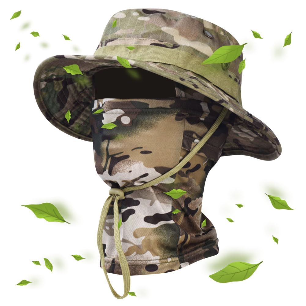 KABAKE cooling balaclava hat set front view showing full coverage and camo pattern.