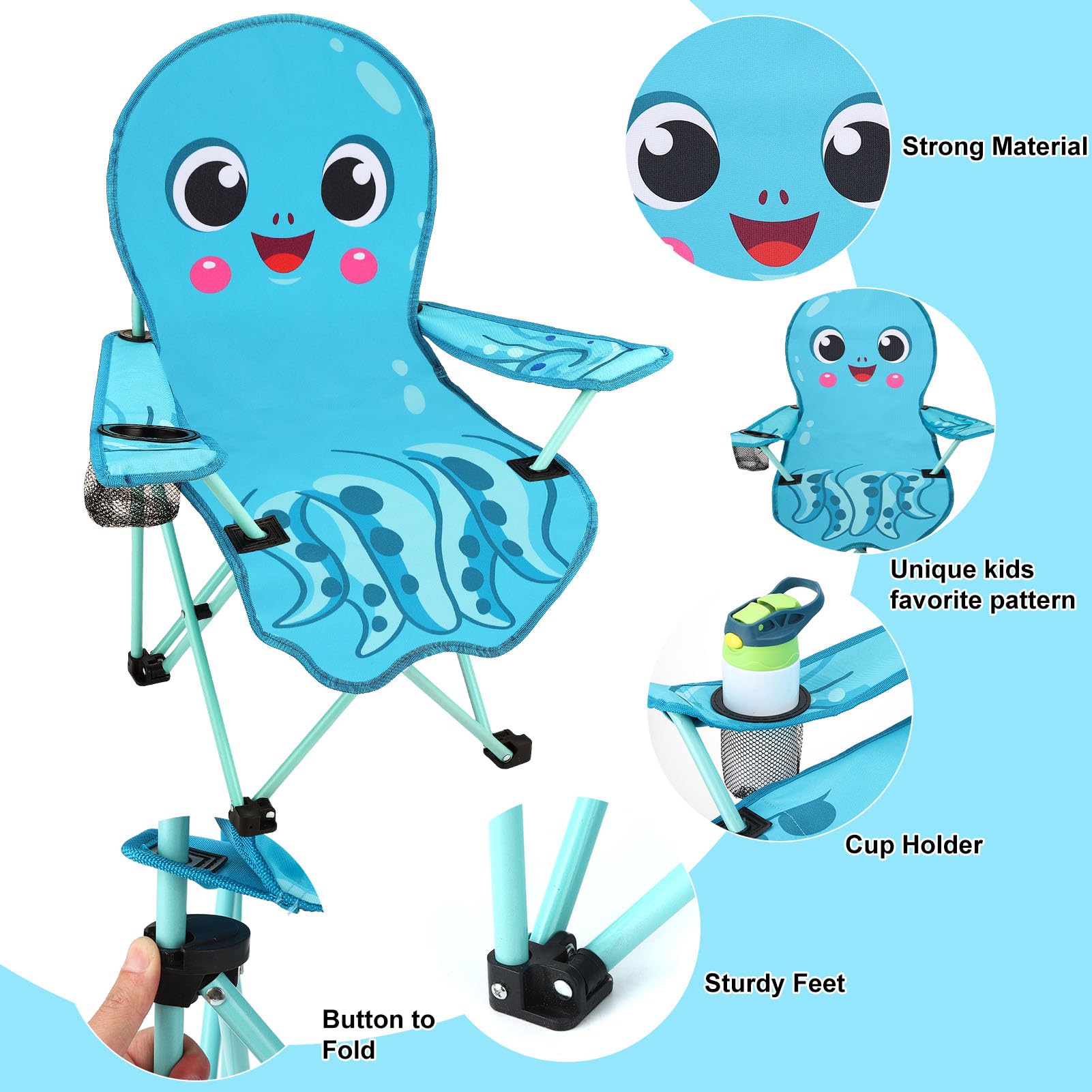 KABOER kids octopus chair folded compact for easy transport.