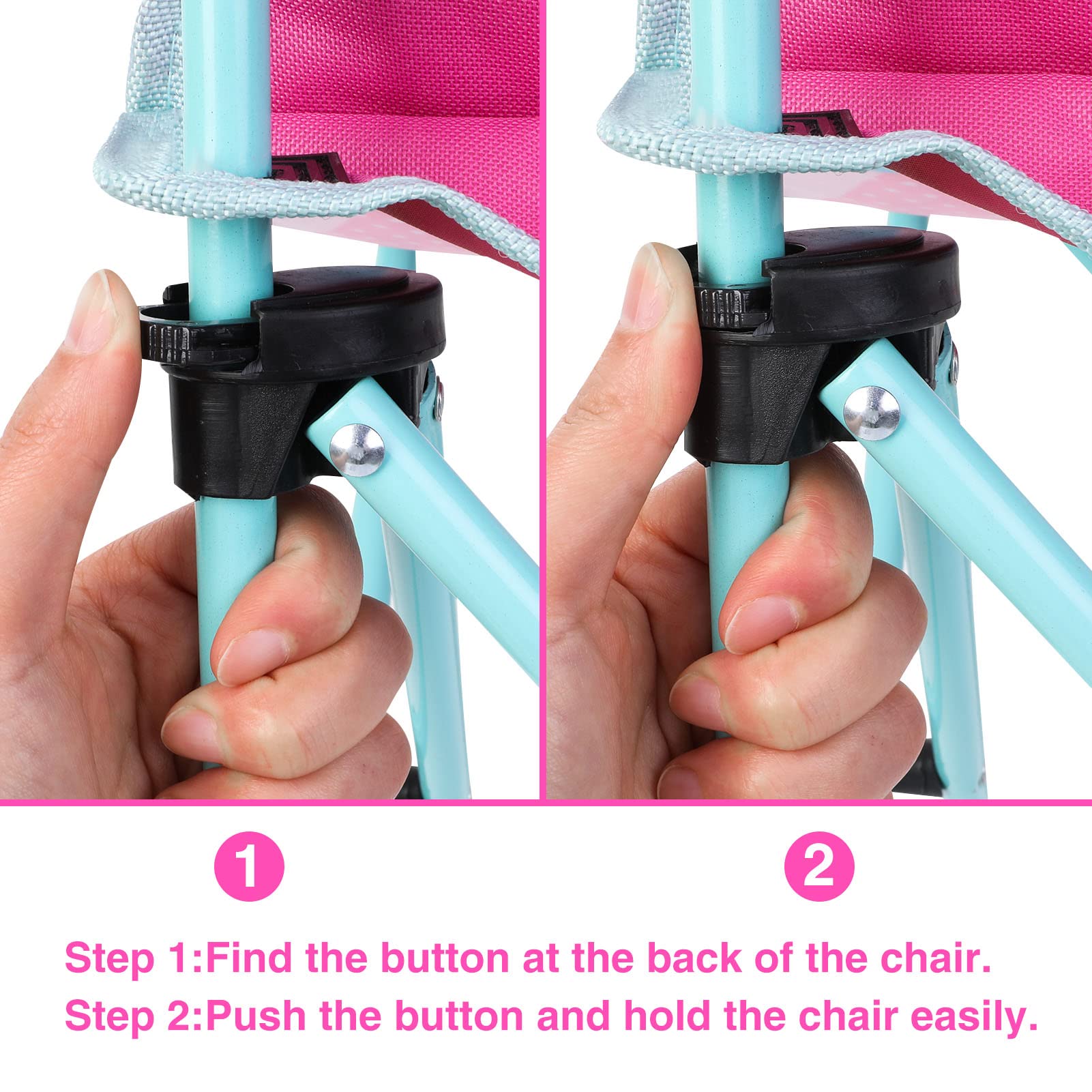 KABOER kid-friendly folding mechanism shown open and ready for use.