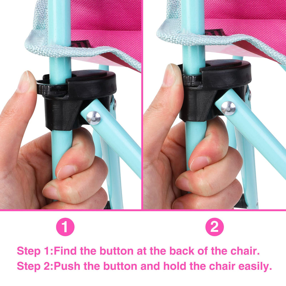 KABOER kid-friendly folding mechanism shown open and ready for use.