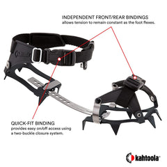 Kahtoola K10 Quick-Fit-Binding enables quick, secure fit adjustments.