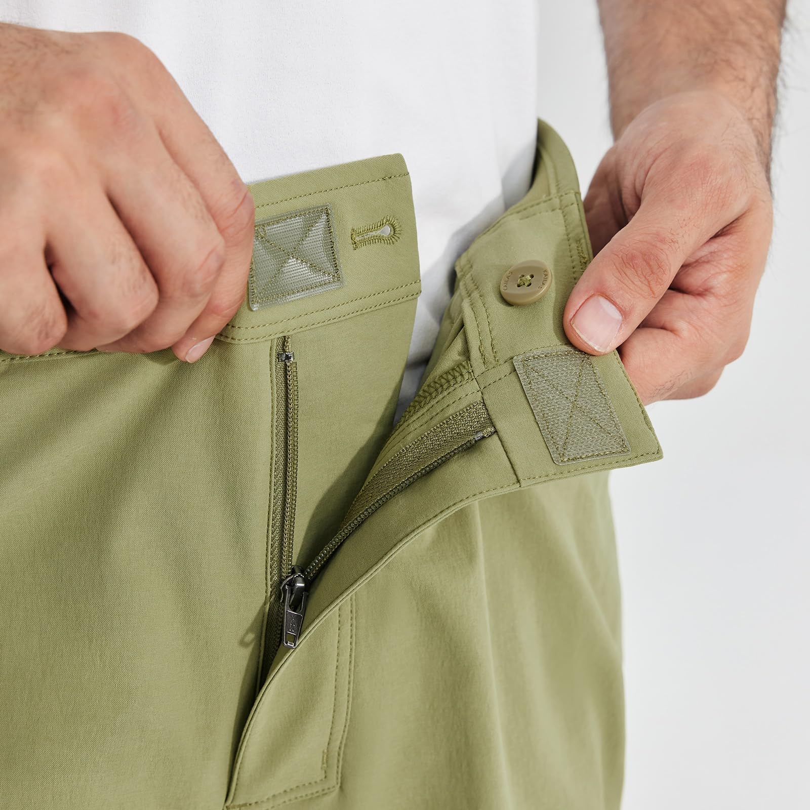 KAILAS men's climbing pants double-stitching closeup showing tear resistance