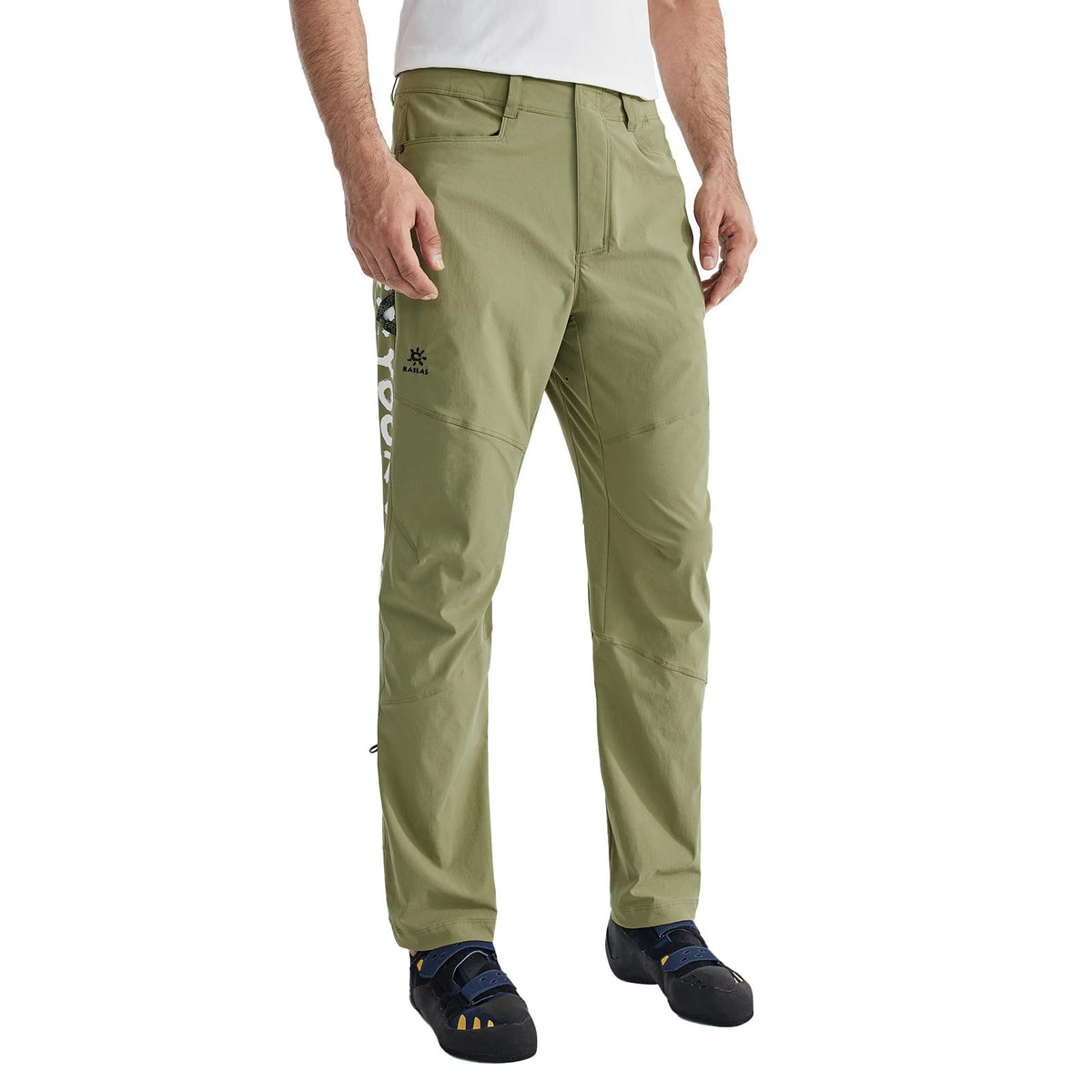 KAILAS men's climbing pants front view showing lightweight stretch for dynamic moves