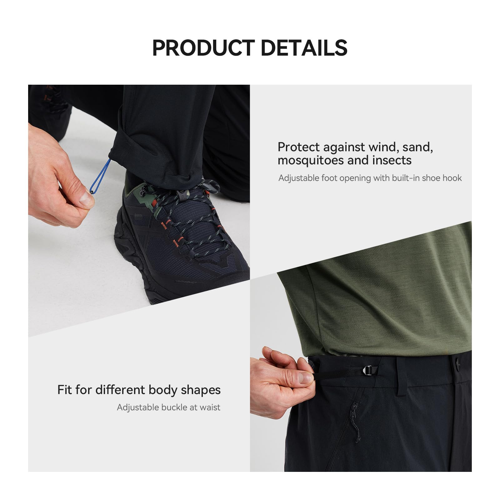 KAILAS men's hiking pants cargo pockets organize essentials on trekking trips.