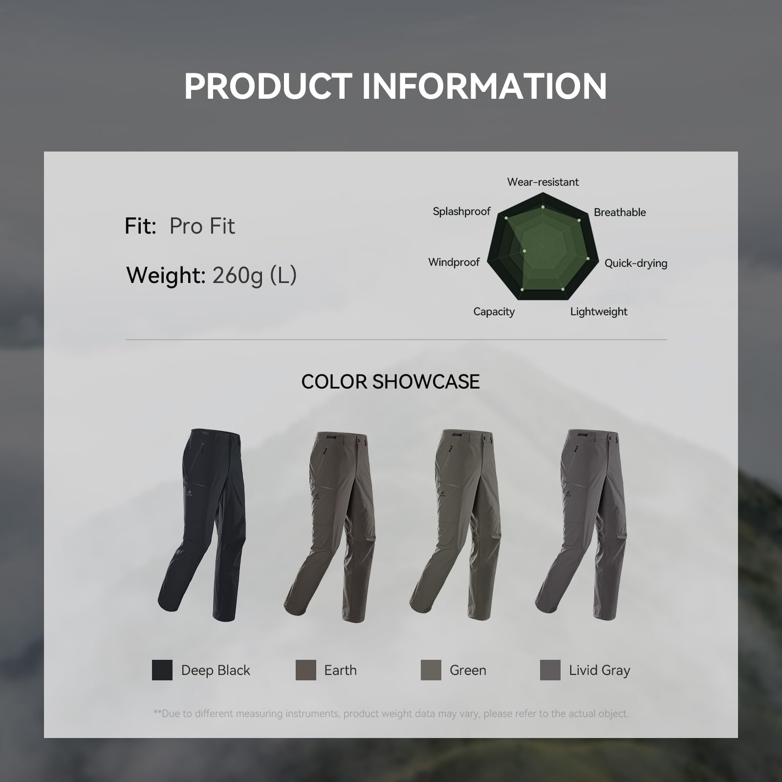 KAILAS men's hiking pants quick-dry technology supports sweat-wicking during activity