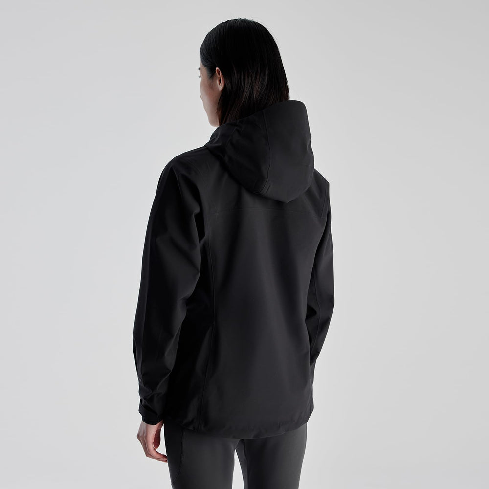 KAILAS women's hiking jacket pocket design shows backpack-compatible storage for quick access.