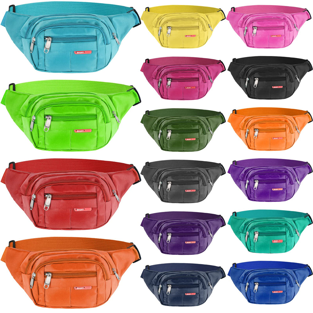 Kajaia Neon 16-piece fanny pack set shows color variety for outfit matching and styling versatility.