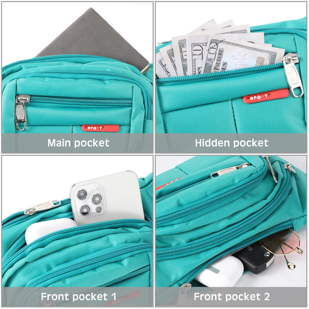 Kajaia Neon four-pocket design keeps essentials organized on the go.