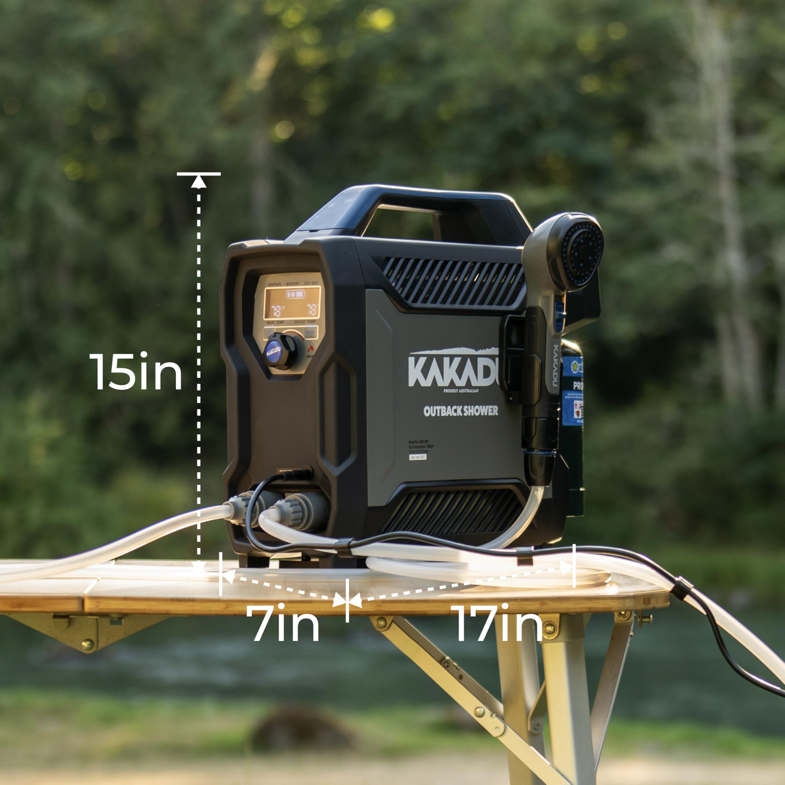 Kakadu Outback Shower leak-free connectors ensure secure outdoor hookups.