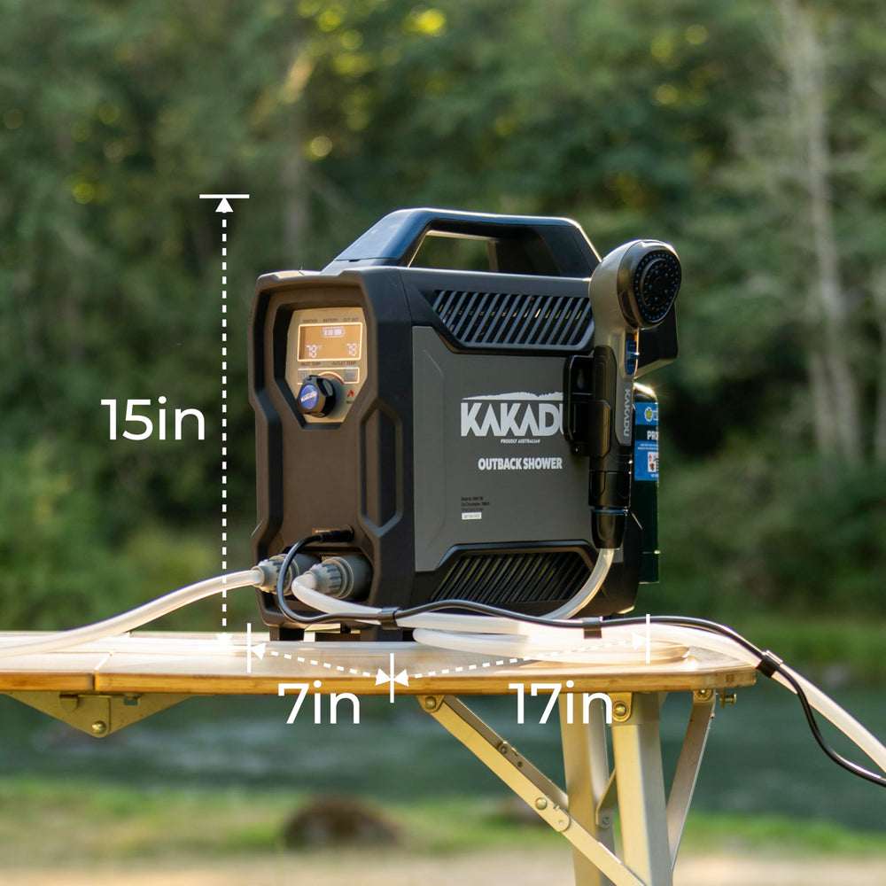 Kakadu Outback Shower leak-free connectors ensure secure outdoor hookups.