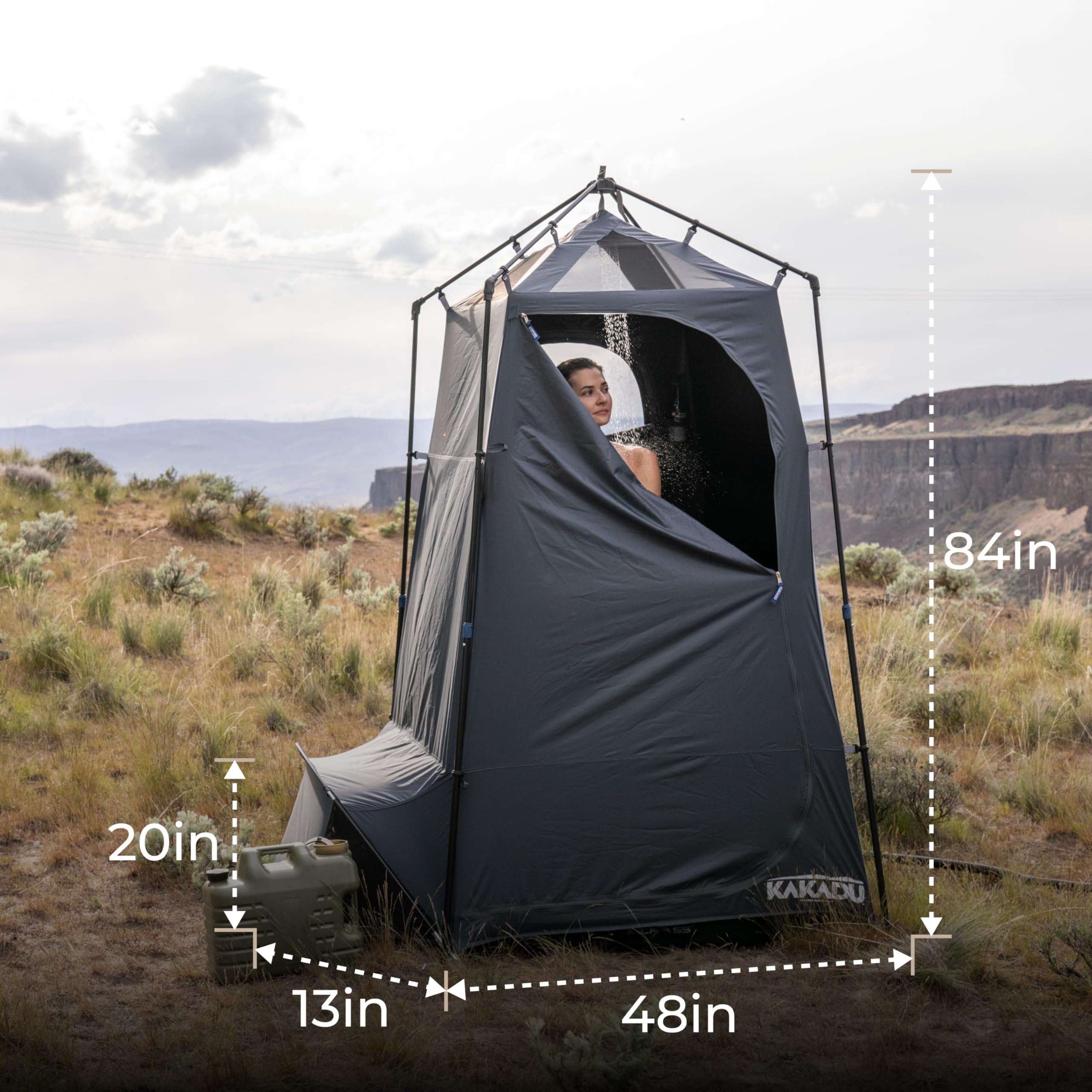 Kakadu Outback Shower Tent floor with drain mesh for easy cleanup