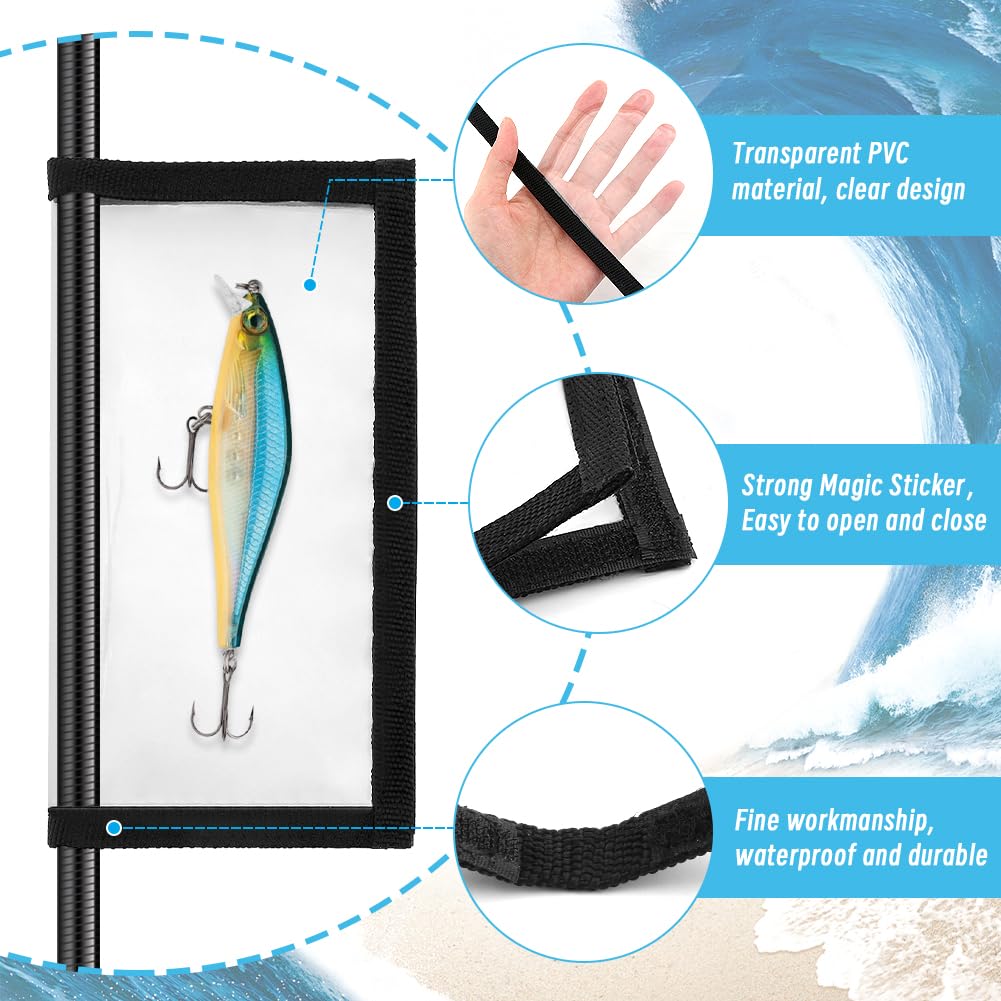 4 pieces: two large and two medium lure wraps