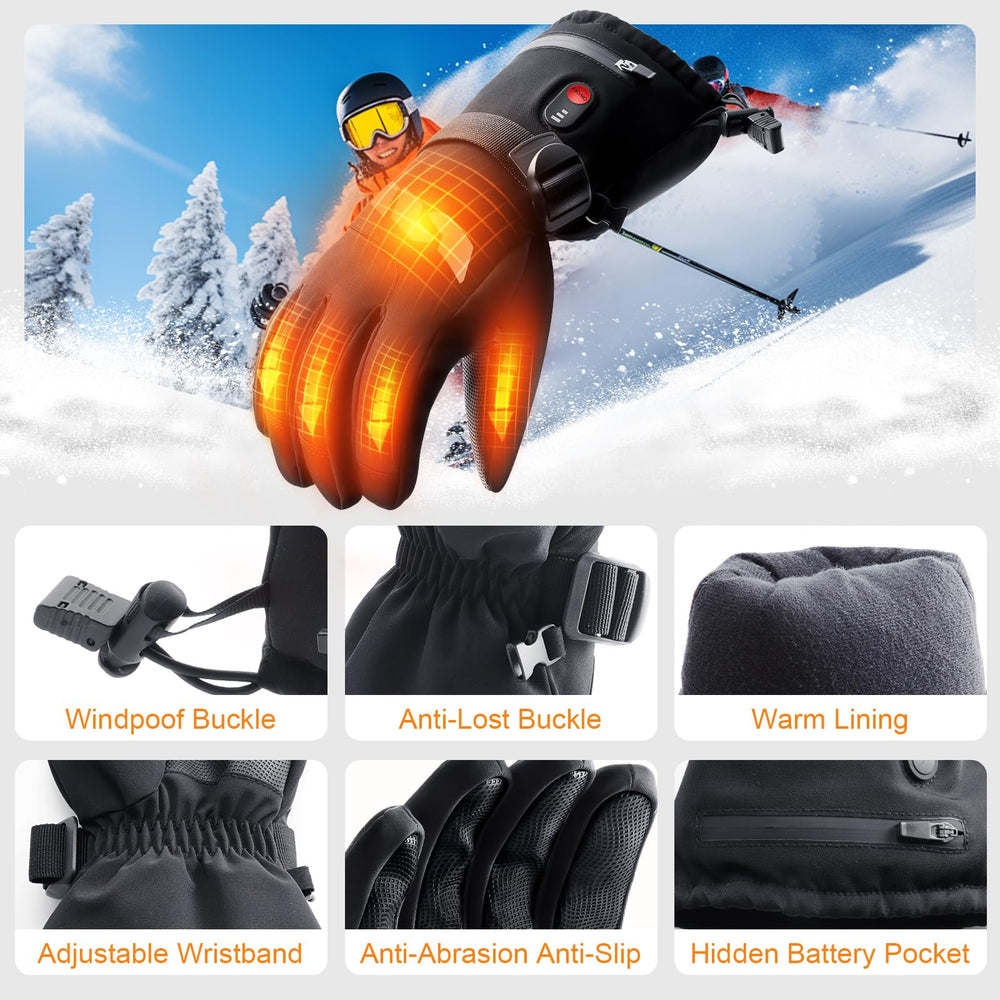 Kakashi heated gloves in action during winter activities like skiing and cycling