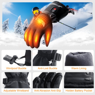 Kakashi heated gloves touchscreen-compatible fingertips for easy device use.