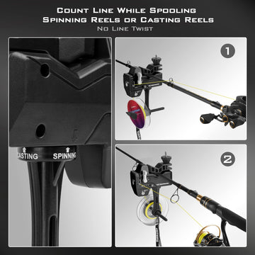 Kalibrate spooler setup for spinning and baitcasting reels