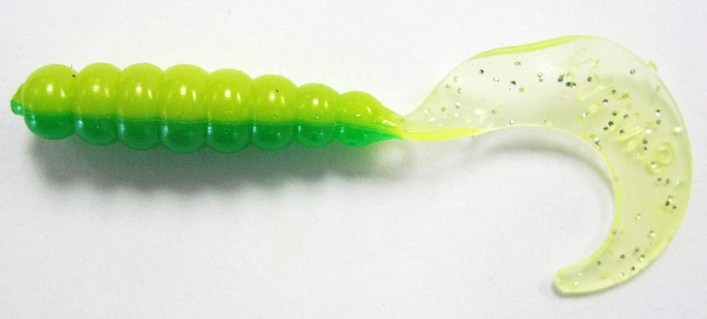 Kalin 2-inch Triple Threat Grub John Deere pack, versatile bait for bass and panfish.