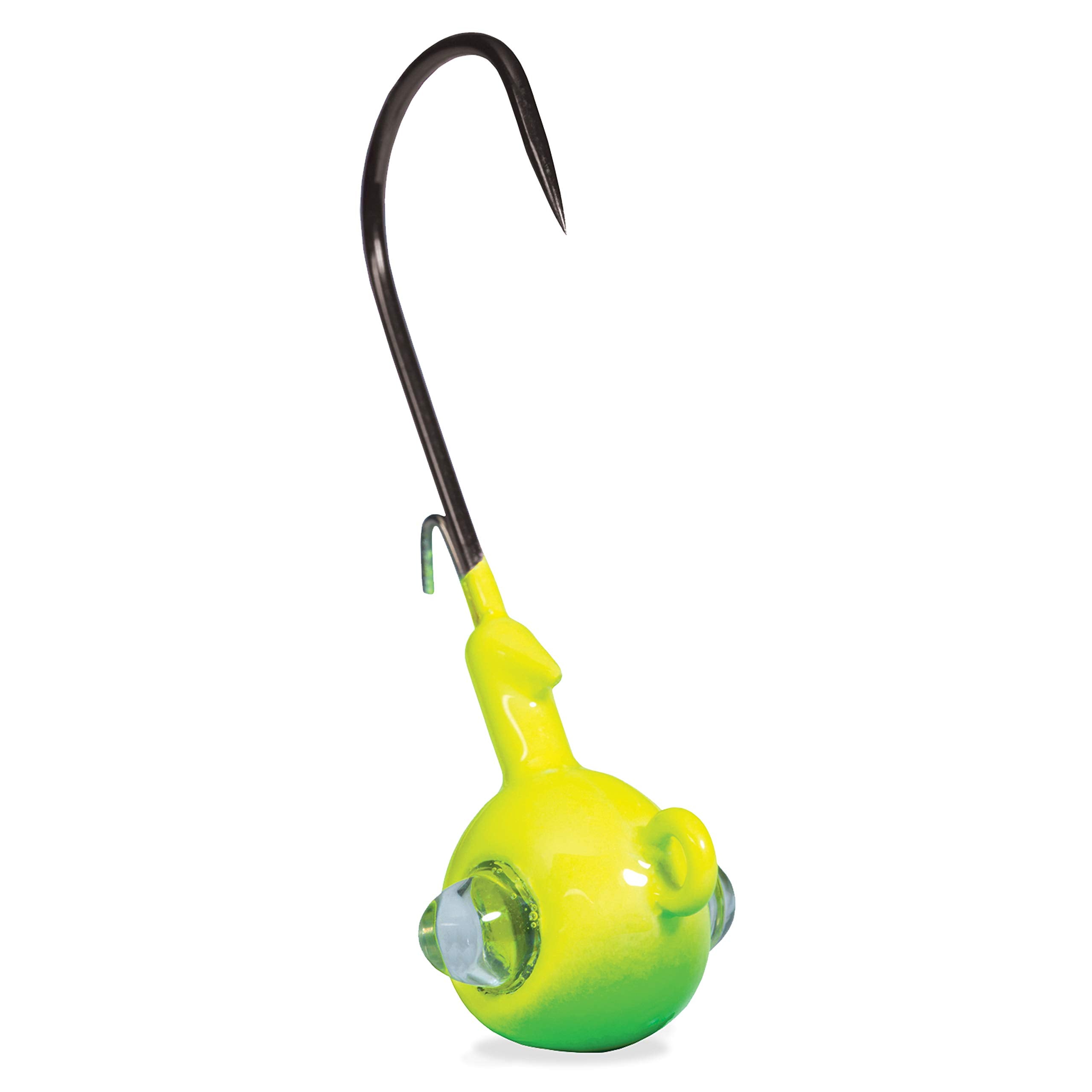 Kalin Ge38 Google eye jig chartreuse 3/8oz with glass eye reflecting light to attract fish