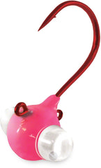 Kalin GELB14-PK Google Eye Live pink jig closeup highlighting eye detail to boost visibility and action.