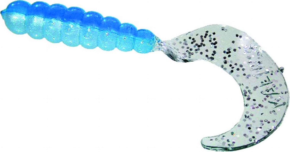 Kalin Triple Threat Grub in blue/silver for versatile freshwater and saltwater lure use