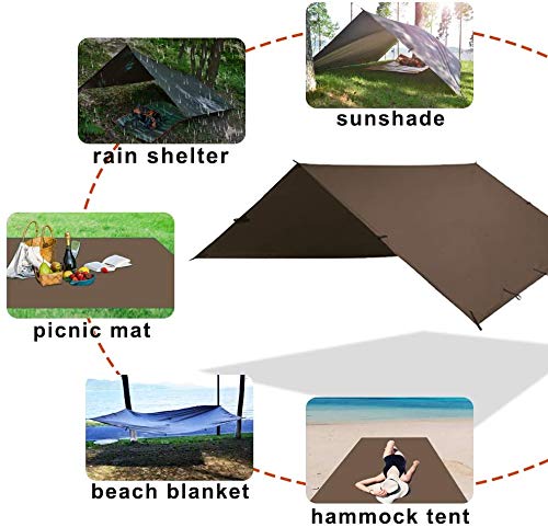 KALINCO lightweight 400cm tarp weighs 1.5kg for easy backpacking.