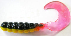 Kalins 2in Triple Threat Grub Bumble Bee, side view, ideal as a bass trailer.