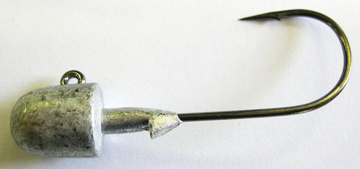 Kalin's 2UJ3 Ultimate Jighead front view with robust black nickel hook.