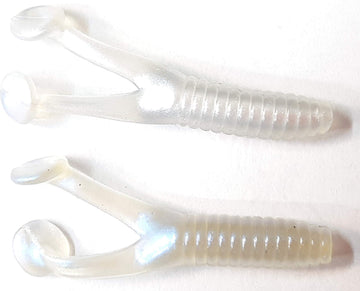 Kalins Crappie Scrub Triple Threat Albino Shad on a jig for enticing panfish.