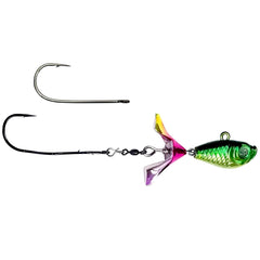 Kalins Google Eye Tungsten Search Bait chartreuse color with rattling blade to attract fish
