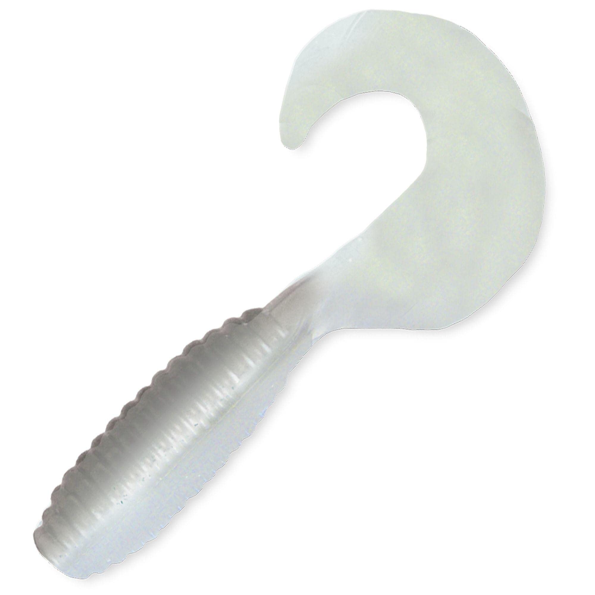 Kalin's Lunker Grub Ghost Shad pack viewed for soft action at slow retrieves
