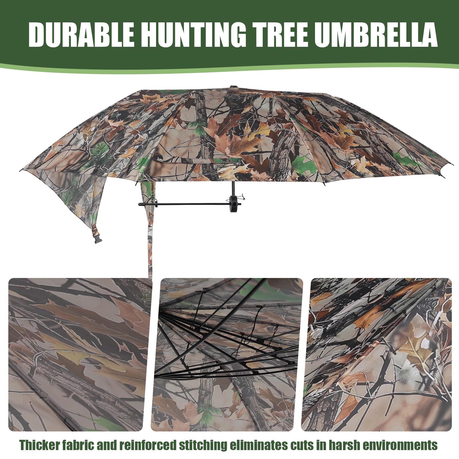 Kalkal camouflage pattern hunting umbrella blends with forest surroundings.