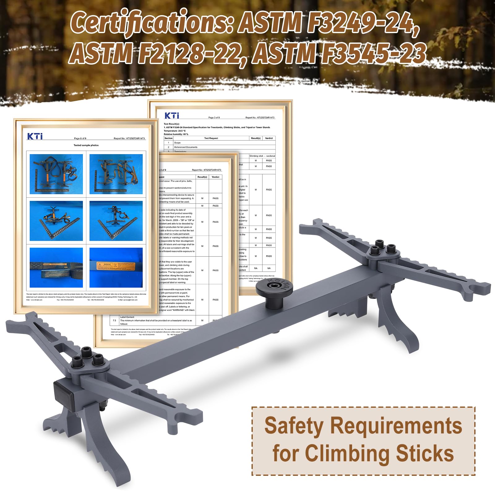 Kalkal climbing sticks non-slip-steps provide secure footing in damp conditions.