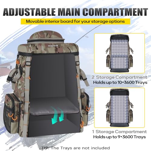 Kalkal Fishing Backpack waterproof Oxford fabric protects gear in rain