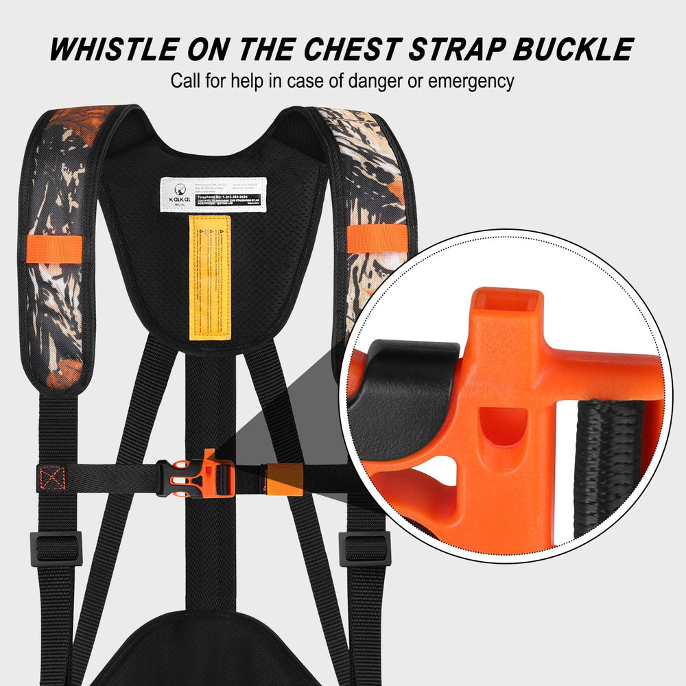 Kalkal hunter safety harness shoulder straps provide support and organized gear