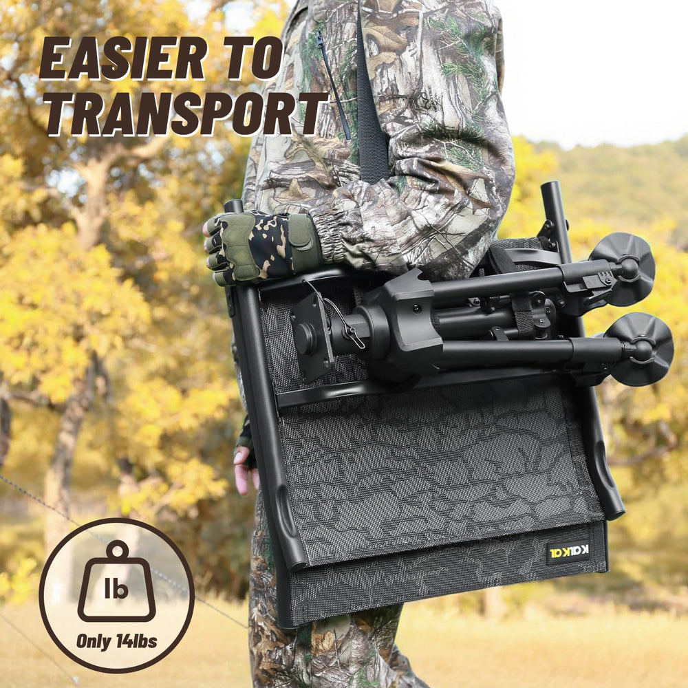 Kalkal hunting chair adjustable legs keep stability on slopes.