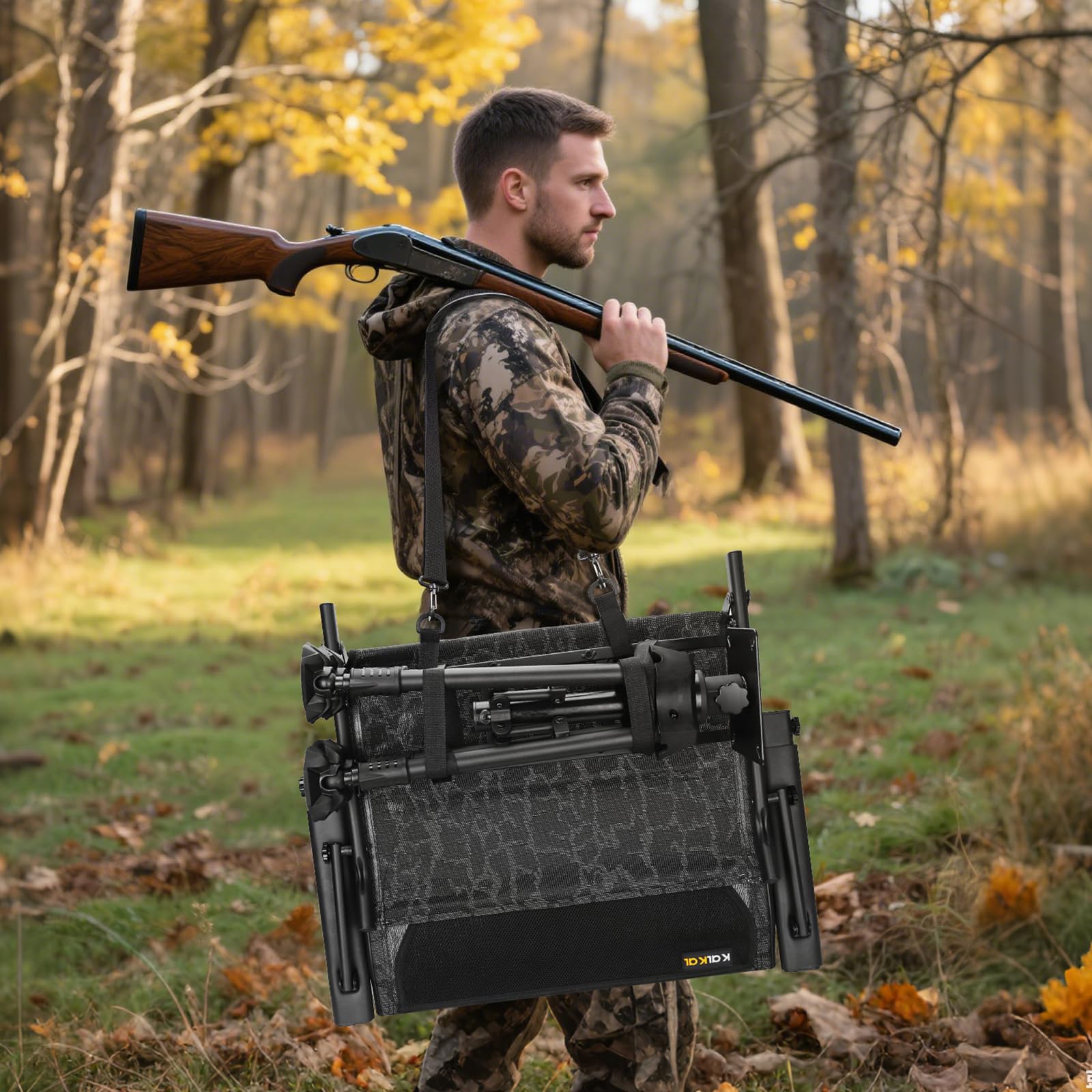 Kalkal Hunting Chair heavy-duty frame providing solid support in rugged fieldwork.