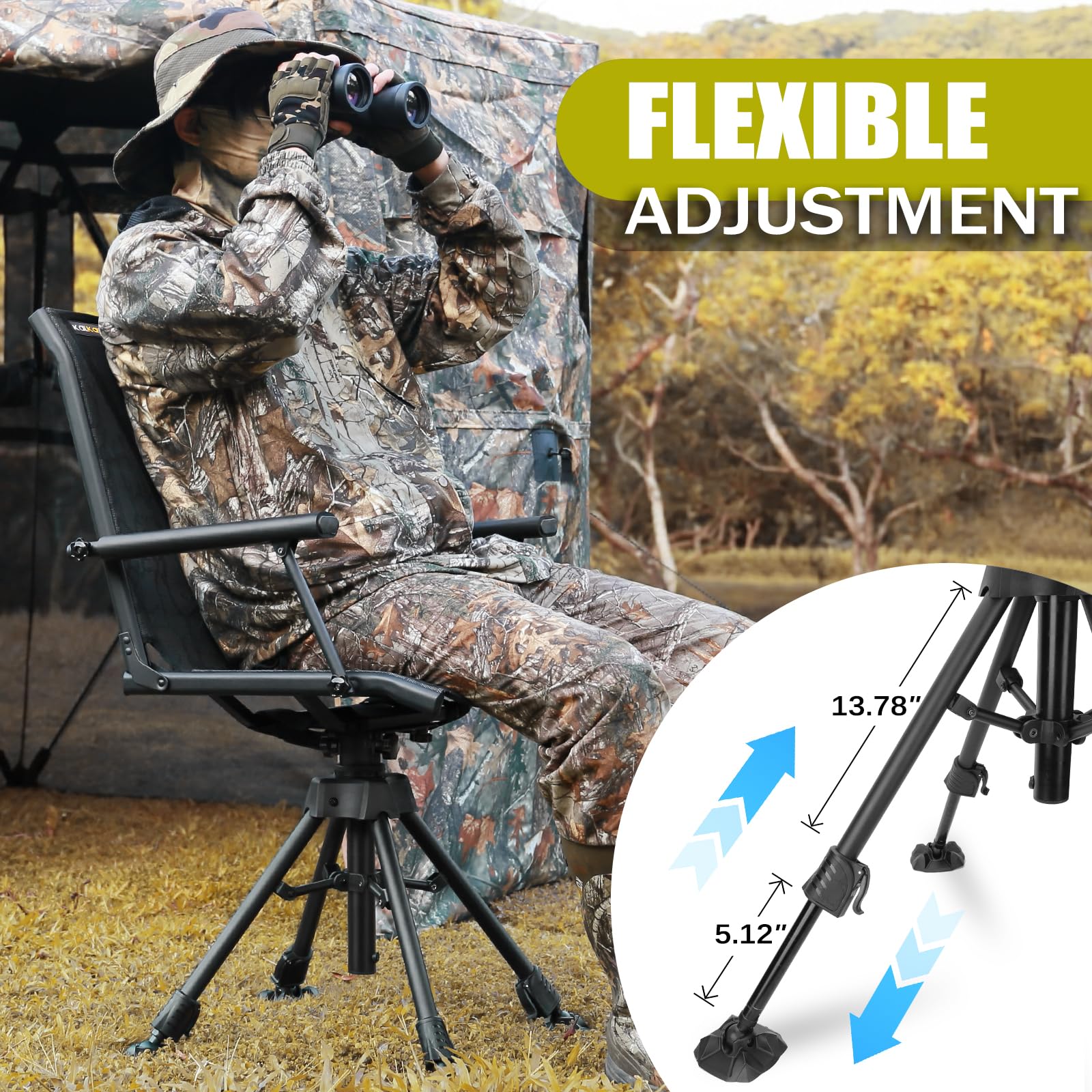 Kalkal Hunting Chair portable with shoulder straps for easy carrying in the field.