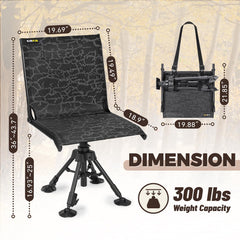 Kalkal hunting chair quiet rotation enables stealthy setup during hunts.
