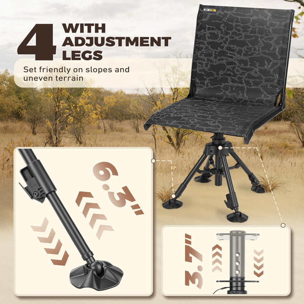 Kalkal hunting chair lightweight 14 pounds with easy transport straps.