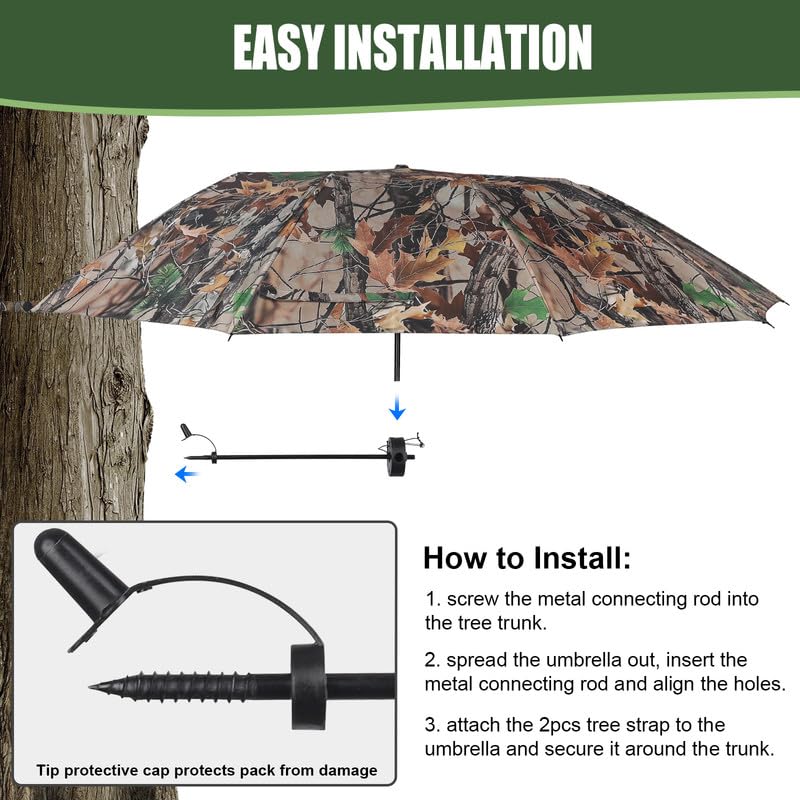 Kalkal portable tree stand umbrella folded for easy transport and storage.