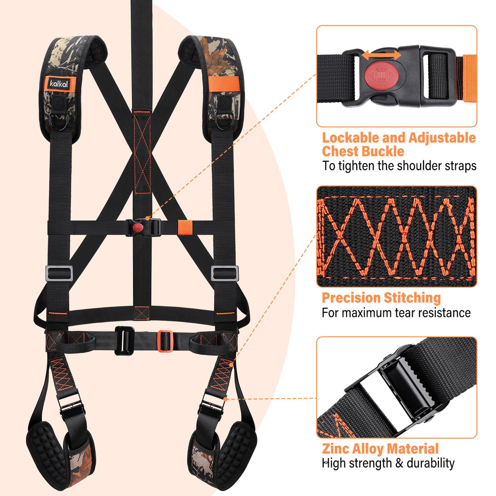 Kalkal Tree Stand Harness adjustable chest buckle for a comfortable, quick-fit.