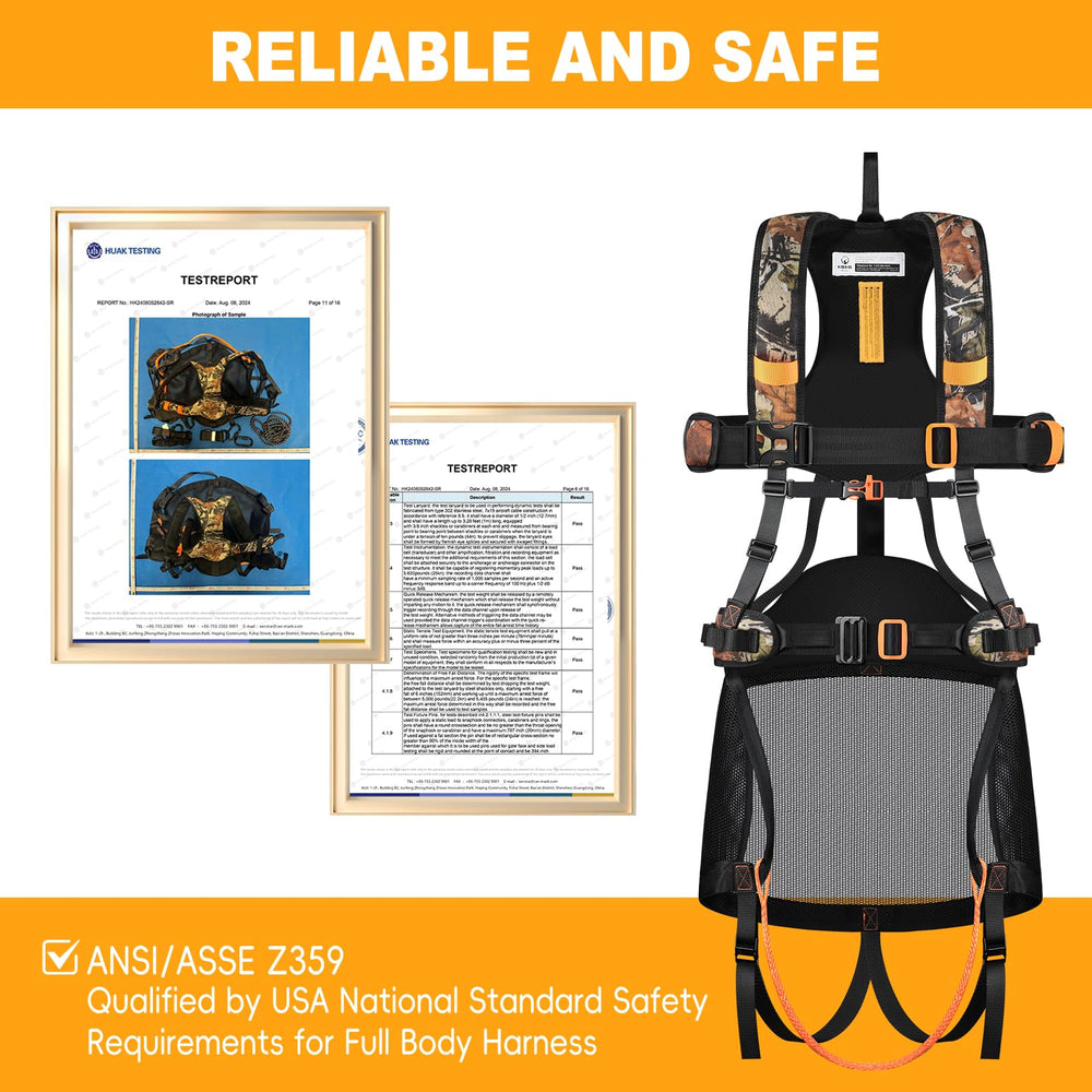 Kalkal Tree Stand Harness belt provides back support to ease fatigue.