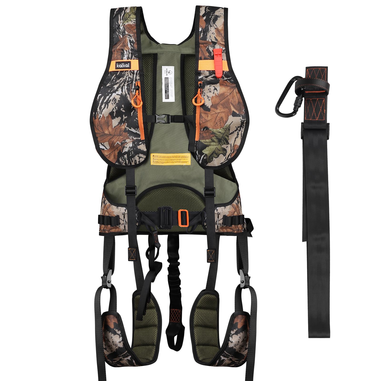 Kalkal tree stand harness camouflage detail for stealthy hunting.
