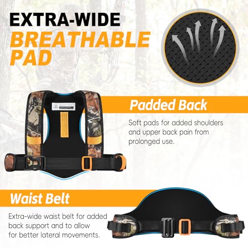Kalkal Tree Stand Harness includes emergency whistle for quick signaling during hunts.