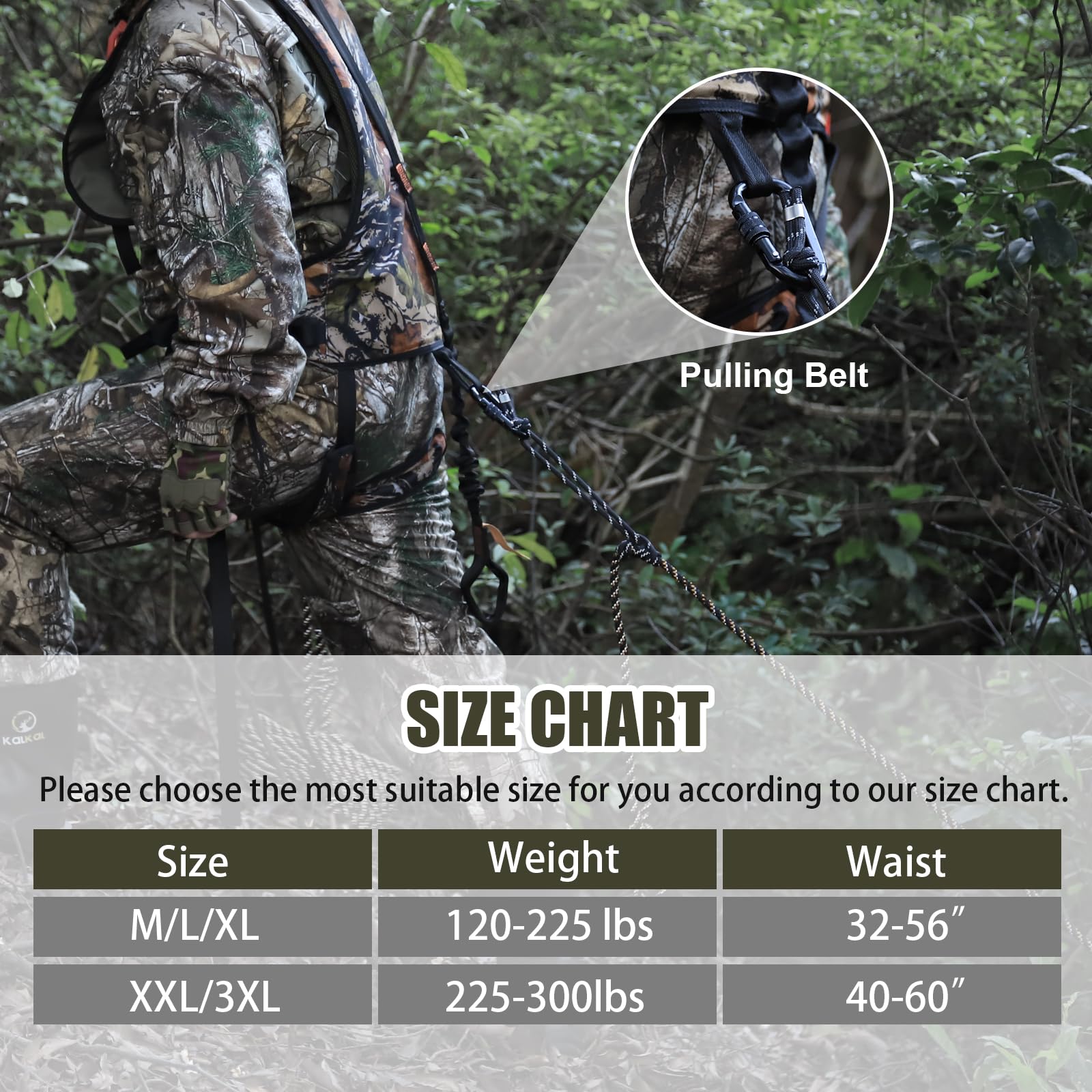 Kalkal tree stand harness pocket storage for phone and walkie-talkie.
