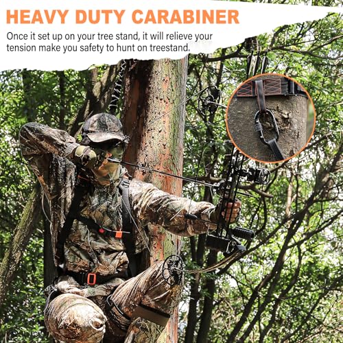 Kalkal Tree Stand Harness silent buckles enabling quick, quiet attachment.
